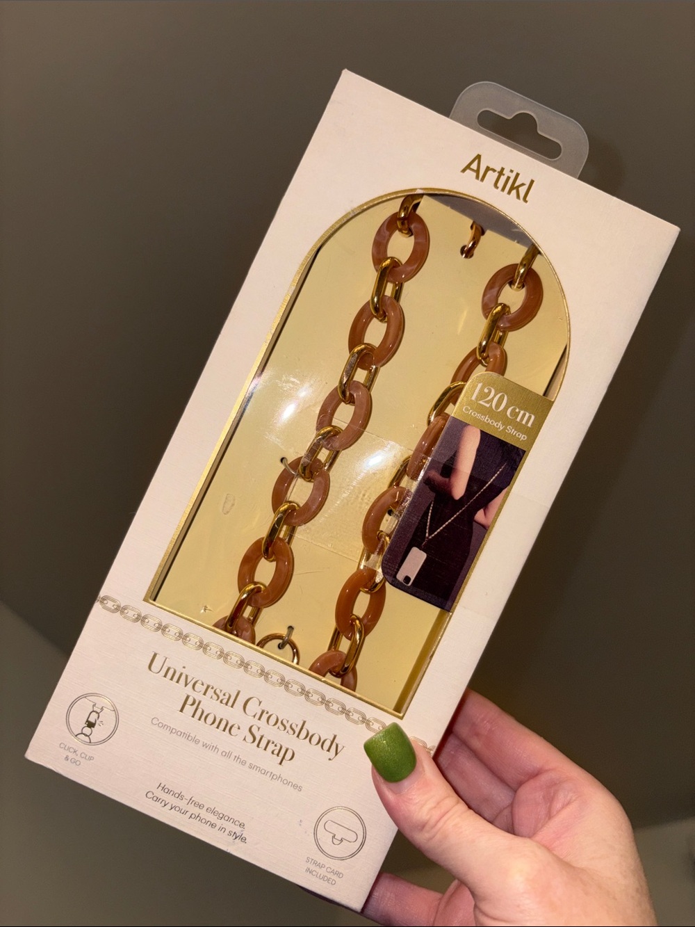 Gold and Rose Chain Phone Crossbody Strap - Artikl